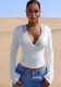 V-Neck Patchwork Lace Sexy Long-Sleeved Slim Top