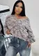 Winter Striped Knitting Coat High Waist Casual V-Neck Long Sleeve Loose Sweater