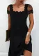 Women Winter Lace Short Sleeve Solid Dress