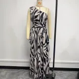 Winter Women's Fashion Slash Shoulder Sexy Slim Split Chic Dress