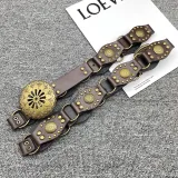 Western Denim Style Metal Ring Buckle Belt Retro Rivet Vintage Decorative Wide Belt Accessories