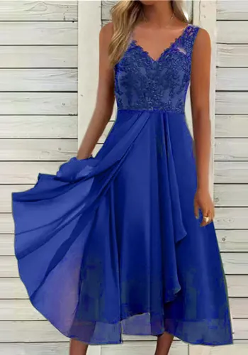 Winter Women's Fashion V-Neck Sleeveless Slim Chic Plus Size Dress