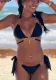Women Sexy Solid Halter Neck Lace-Up Bikini Chain Two Pieces Swimsuit