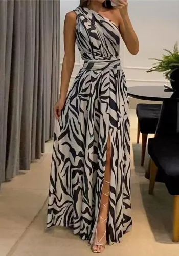 Winter Women's Fashion Slash Shoulder Sexy Slim Split Chic Dress