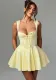 Sexy Lace Edge V-Neck Solid Color Summer Women Strap A-Line Dress