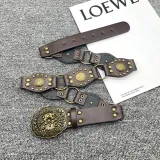 Western Denim Style Metal Ring Buckle Belt Retro Rivet Vintage Decorative Wide Belt Accessories