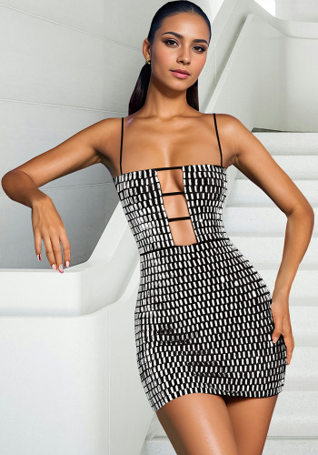 Women sexy beaded strap dress