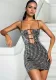 Women sexy beaded strap dress