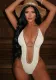 Women Contrast Hollow Lace-Up One-Piece Swimwear