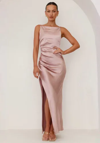 Women Solid Sexy Backless Slit Sleeveless Strap Dress