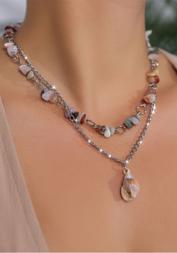 Women stone necklace retro clavicle chain