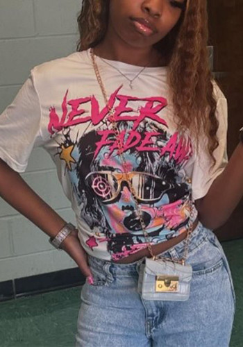 Women printed short sleeve T-shirt