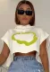 Casual Women's Street Print Contrast Color Short Loose Hooded T-Shirt