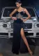 Autumn Winter Fashion Elegant Sequin Embroidery Velvet Formal Party Long Evening Dress