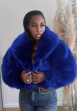 Women Fall/Winter Turndown Collar Pu-Leather Crop Jacket