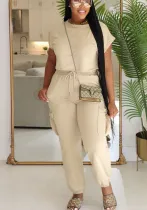 Women Casual Soild Top and trousers Two Piece Set