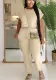Women Casual Soild Top and trousers Two Piece Set
