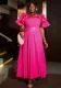 Plus Size Women elegant ruffle pleated party Dress