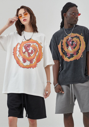 Men's retro print short-sleeved Casual T-shirt