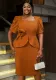 Women Elegant square collar ruffle flower bodycon Dresses