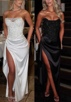 Women spring Summer party sequin slit dress