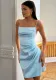 Women sexy pleated satin suspender dress