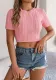 Women Spring/Summer Casual Short-Sleeved Knitting Crop Top