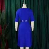 Women Summer Fashion Chic Elegant Solid Color Plus Size African Dress