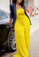 Women's Fashion Sexy Strap Flower Solid Color Pleated Jumpsuit
