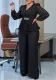 Women's Ol Fashion Long-Sleeved Tops Wide-Leg Pants Two-Piece Suit