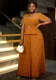 Women Cape Sleeve Elegant Party Pleated Skirt Jumpsuit