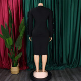 Plus Size Women Elegant African Long Sleeve Dress