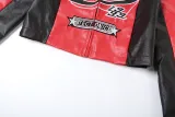 Autumn Winter Sexy Zipper Top Contrast Embroidery Short Fashion Jacket