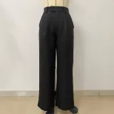 Career Women's Fashion Casual Elegant Loose Pocket Straight Pants