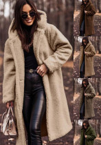 Autumn And Winter Fashion Long Solid Color Long Sleeve Coat For Women