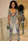 Winter Women's Sexy Fashion Print Bikini Short Sleeve Slim Jumpsuit Two-Piece Set