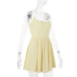 Women Casual Suspender Backless Dress