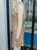 Women sexy Backless sequin dress