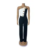Women Party Button Jumpsuit