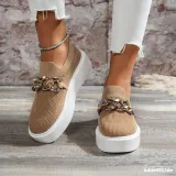 Women Thick-soled Chain Loafers