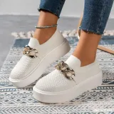 Women Thick-soled Chain Loafers
