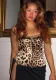 Women Vintage American Sexy Leopard Print Suspender Lace Lace Top