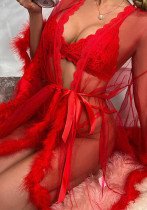 Women See-Through Mesh Furry Sexy Lingerie