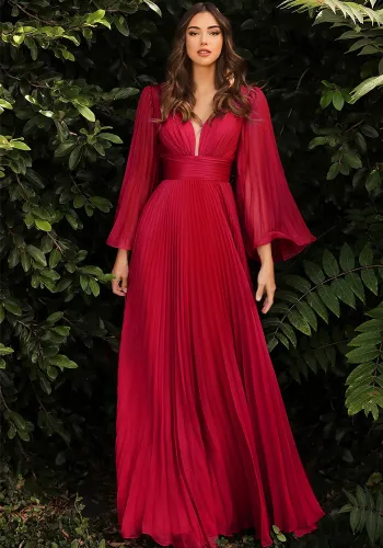 Women Sexy Deep V Long Sleeve Dress