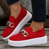 Women Thick-soled Chain Loafers