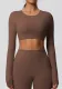 Women Long Sleeve Yoga Clothes with Chest Pads Pilates Running Sports Long Sleeve Top