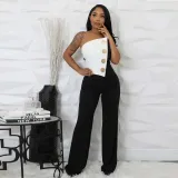 Women Party Button Jumpsuit