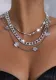 Women metal rhinestone necklace