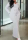 Women Solid long-sleeved Top and Skirt Two Piece