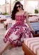 Women French Suspender Printed Strapless Dress